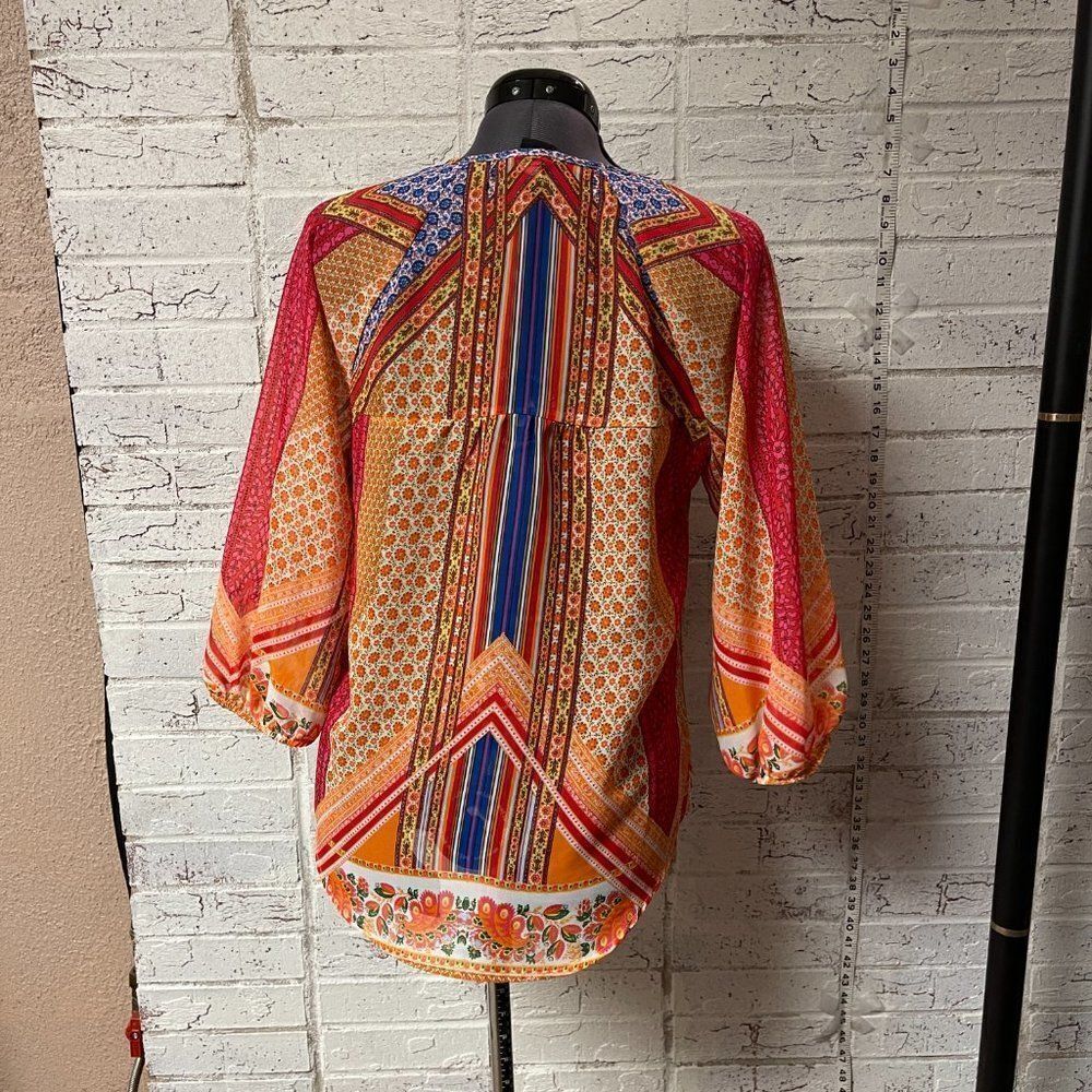 New Directions BoHo Sheer Blouse Small - Picture 7 of 9
